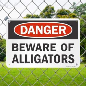 img 1 attached to Danger Beware Alligators SmartSign Aluminum