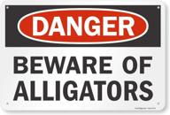 danger beware alligators smartsign aluminum logo