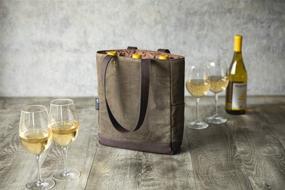 img 2 attached to LEGACY - Picnic Time Brand Wine Tote Bag - Distressed Waxed Canvas Wine Bottle Carrier - Insulated Wine Gift Bag