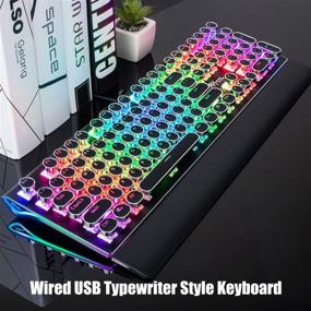 img 3 attached to Enhanced RK ROYAL KLUDGE Typewriter Style Mechanical Gaming Keyboard with True RGB Backlit, Ergonomic Collapsible Wrist Rest, 108-Key Blue Switch, Retro Round Keycap Design, Black