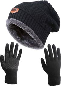 img 4 attached to 🧣 Stay Warm with HINDAWI Winter Slouchy Beanie Gloves: Knit Hats, Skull Caps & Touch Screen Mittens for Women