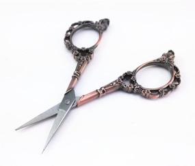 img 1 attached to 🌸 Yueton Vintage European Style Plum Blossom Needlework Embroidery Scissors: Copper Finish for Timeless Elegance