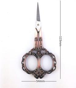 img 3 attached to 🌸 Yueton Vintage European Style Plum Blossom Needlework Embroidery Scissors: Copper Finish for Timeless Elegance