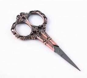 img 2 attached to 🌸 Yueton Vintage European Style Plum Blossom Needlework Embroidery Scissors: Copper Finish for Timeless Elegance