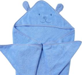 img 1 attached to 🐻 Soft and Cozy Organic Cotton Hooded Towel for Kids - Extra Large Toddler Poncho Towel for Beach, Shower, and Pool - 35"x35" Adorable Bear Design