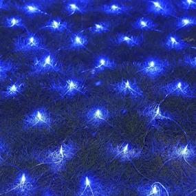 img 2 attached to 192 LED Blue Net Mesh Fairy String Decorative Lights 9.8ft x 6.6ft - Safe 30V Voltage for Christmas Outdoor Wedding Garden Decorations