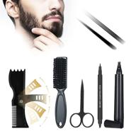 🧔 twsoul beard filling pen kit - beard pencil filler for men | waterproof | long-lasting | natural-looking | beard shaper tool for enhanced facial hair (black, 5-piece set) logo