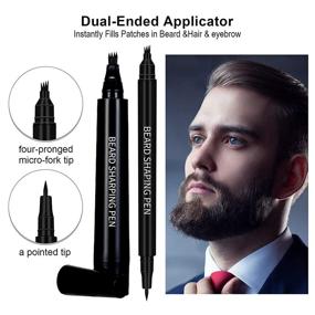 img 2 attached to 🧔 TWSOUL Beard Filling Pen Kit - Beard Pencil Filler for Men | Waterproof | Long-Lasting | Natural-Looking | Beard Shaper Tool for Enhanced Facial Hair (Black, 5-Piece Set)