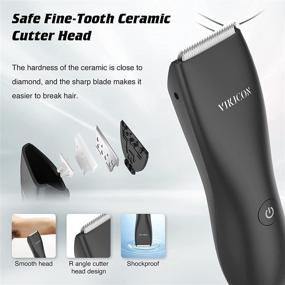 img 1 attached to VIKICON Electric Groin Hair Trimmer for Men: All-in-One Ball Shaver and Body Groomer with Replaceable Ceramic Blades and Waterproof Design - Black