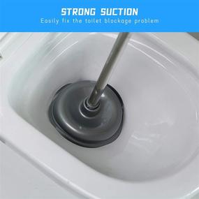 img 1 attached to Ultimate Toilet Cleaning Combo: Toilet 🚽 Plunger with Holder and Bowl Brush Set (Silver)