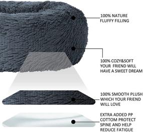 img 2 attached to Comfy Fluffy Dog Bed: Original Calming Donut Design for Small Dogs and Cats, Washable & Cozy with Soft Anti-Slip Bottom - Self Warming, Multiple Sizes 20＂