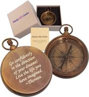 🧭 stanley london personalized antique open faced pocket compass gifts engraved - 6 custom designs for special occasions - perfect for hiking, graduation, baptism, confirmation, anniversary - ideal for him, her, husband, dad, son логотип