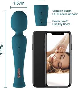 img 2 attached to Fuirre Upgraded Silicone Personal Wand Massager - USB Rechargeable for Men and Women - Massage Shoulder, Neck, and Back - Wireless Handheld Portable Massager with 10 Powerful Vibration Modes (Green)