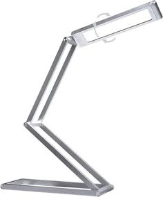 img 4 attached to 💡 ZHUOVERCI LED Desk Lamp - Anti Blue Light Reading Lamp with 360° Rotating Lamp Cap - Foldable Cordless Lamp - Aluminium Alloy Small Desk Lamp - Adjustable Brightness - Ideal for Home Office Use - Silver