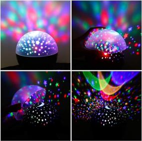 img 2 attached to MOKOQI Baby Night Light Lamps for Bedroom with Romantic Rotating Star and Sky Moon Cosmos Projector Lights, Color Changing LED for Kids Girls Boys, Baby Nursery Gift (Black-2 Lids)