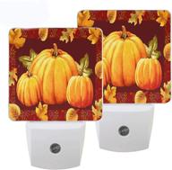 🎃 enhance your thanksgiving décor with pfrewn set of 2 pumpkin night lights логотип