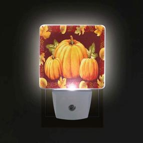 img 1 attached to 🎃 Enhance Your Thanksgiving Décor with Pfrewn Set of 2 Pumpkin Night Lights