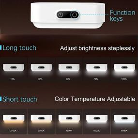 img 3 attached to 🔦 Upgraded 3W Touch Lights by WILLED - 5 Colors Adjustable, Dimmable Tap Lights - Rechargeable Stick-on Lights for Closet, Cabinet, Mirror, Bedroom, Reading - 2000mAh Battery, 2700K-6500K - 2 Pack