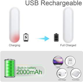 img 1 attached to 🔦 Upgraded 3W Touch Lights by WILLED - 5 Colors Adjustable, Dimmable Tap Lights - Rechargeable Stick-on Lights for Closet, Cabinet, Mirror, Bedroom, Reading - 2000mAh Battery, 2700K-6500K - 2 Pack