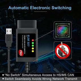 img 3 attached to 🚗 FORScan ELM327 OBD2 адаптер для Ford F150 F250 и Mazda, автоопределение MS/HS CAN, Windows USB OBD2 диагностическое преобразование.