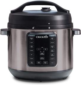 img 4 attached to 🥘 Versatile Crock-Pot 8-Quart Multi-Use XL Express Crock: Slow Cook, Pressure Cook, Boil, Simmer - Black Stainless Edition