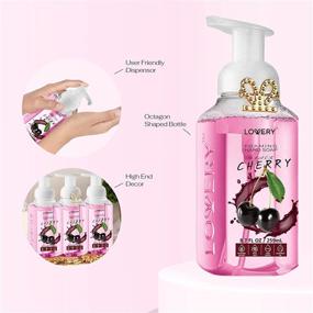 img 1 attached to 🍒 Lovery Foaming Hand Soap: Pack of 3, Moisturizing Aloe Vera & Essential Oils, Alcohol-Free - Black Cherry Fragrance, Scented Hand Wash for Kitchen or Bathroom + Free Crystal Bracelet!