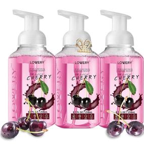 img 4 attached to 🍒 Lovery Foaming Hand Soap: Pack of 3, Moisturizing Aloe Vera & Essential Oils, Alcohol-Free - Black Cherry Fragrance, Scented Hand Wash for Kitchen or Bathroom + Free Crystal Bracelet!