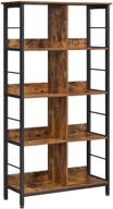 📚 vasagle industrial bookshelf: 4-tier bookcase with 8 cubes - display storage rack in rustic brown and black - perfect for office, living room, bedroom - 31.5 x 13 x 58.7 inches (ulls105b01) logo