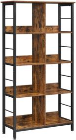 img 4 attached to 📚 VASAGLE Industrial Bookshelf: 4-Tier Bookcase with 8 Cubes - Display Storage Rack in Rustic Brown and Black - Perfect for Office, Living Room, Bedroom - 31.5 x 13 x 58.7 Inches (ULLS105B01)