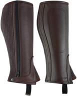 unisex adult black and brown top grain cow hide leather half chaps by luxhide логотип