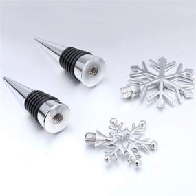 img 1 attached to ❄️ Snowflake Wine Stopper Set: Elegant Holiday Wine Bottle Decorations for Freshness at Christmas Parties & Weddings