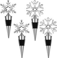 ❄️ snowflake wine stopper set: elegant holiday wine bottle decorations for freshness at christmas parties & weddings logo