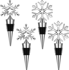 img 4 attached to ❄️ Snowflake Wine Stopper Set: Elegant Holiday Wine Bottle Decorations for Freshness at Christmas Parties & Weddings