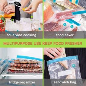 img 1 attached to 🔥 18 Reusable Sous Vide Bags by WHX - Vacuum Zipper Bags for Sous Vide Cooking, 3 Sizes Food Storage Bags with Sealing Clips for Anova and Joule Cookers