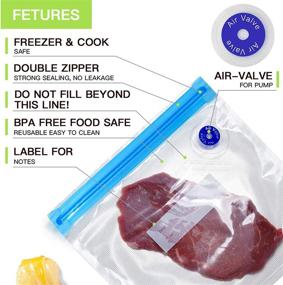 img 2 attached to 🔥 18 Reusable Sous Vide Bags by WHX - Vacuum Zipper Bags for Sous Vide Cooking, 3 Sizes Food Storage Bags with Sealing Clips for Anova and Joule Cookers