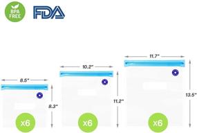 img 3 attached to 🔥 18 Reusable Sous Vide Bags by WHX - Vacuum Zipper Bags for Sous Vide Cooking, 3 Sizes Food Storage Bags with Sealing Clips for Anova and Joule Cookers