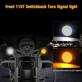img 2 attached to 🏍️ Enhance Your Harley's Style with QUASCO Sequential Led Turn Signal Inserts - Front 1157 + Rear 1156 Blinkers with Smoked Lens for 2 Inch Bullet Housing - Perfect for Sportster Softail Street Glide Road King Cruiser Turing