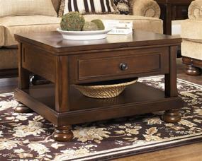 img 2 attached to 🔥 Signature Design by Ashley Porter Hand-Finished Lift Top Coffee Table - Traditional Style in Dark Brown: A Stunning Centerpiece