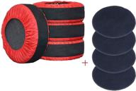 ucare 4 шт. запасное колесо крышка для запасного колеса водонепроницаемая регулируемая сезонная сумка для хранения шин противопыльная обода ремни защиты от колес с 4-мя велюрами (красная) логотип
