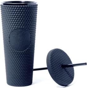 img 1 attached to ☕ Stylish Starbucks Black Matte Studded Tumbler: Elevate Your Coffee Experience!