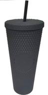 ☕ stylish starbucks black matte studded tumbler: elevate your coffee experience! logo