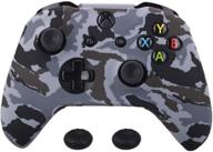 🎮 sololife xbox one controller grip silicone skin case with anti-slip protective grip cover - xbox one s & one x controller accessories with 2 thumb grips (camouflage dark) logo