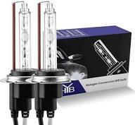 upgrade your headlights with hyb h7 6000k hid bulb xenon replacement (pack of 2) - pure white light! logo