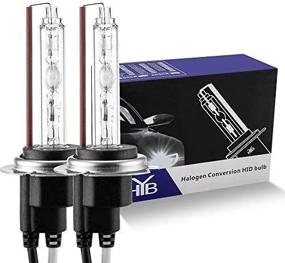 img 4 attached to Upgrade Your Headlights with HYB H7 6000K HID Bulb Xenon Replacement (Pack of 2) - Pure White Light!