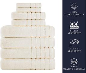 img 1 attached to 🛀 Top-Rated Towels Beyond 8-Piece Luxury Bath Towels Set - 100% Cotton, 700 GSM, Ivory