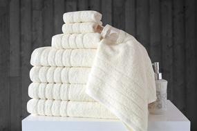 img 3 attached to 🛀 Top-Rated Towels Beyond 8-Piece Luxury Bath Towels Set - 100% Cotton, 700 GSM, Ivory