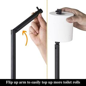 img 1 attached to 🧻 Marmolux Acc - Sleek Stainless Steel Matte Black Free Standing Toilet Paper Holder Stand with Storage for 4 Rolls