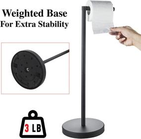 img 2 attached to 🧻 Marmolux Acc - Sleek Stainless Steel Matte Black Free Standing Toilet Paper Holder Stand with Storage for 4 Rolls