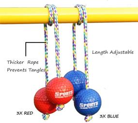 img 2 attached to 🎯 Lawn Yard Outdoor Toss Game: Sports Festival Replacement Ladder Ball Set with 6 Bolas in Red & Blue