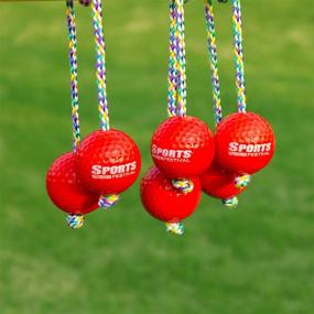 img 1 attached to 🎯 Lawn Yard Outdoor Toss Game: Sports Festival Replacement Ladder Ball Set with 6 Bolas in Red & Blue